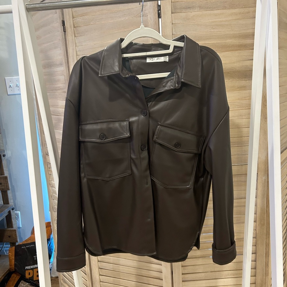RD style brown, leather jacket, size medium